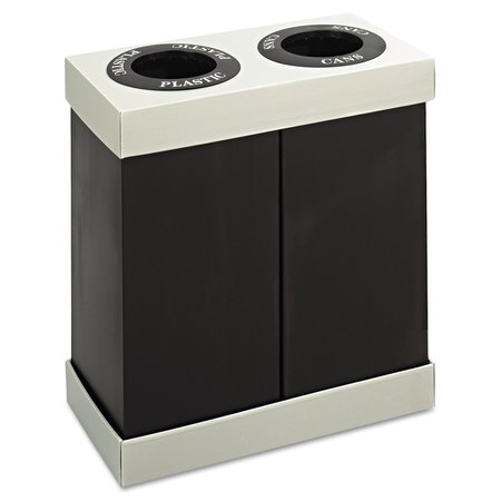 SAFCO 56 gal Rectangular Prism Trash Can, Black, Top Can Hole; Top Plastic Hole, Polyethylene 9794BL